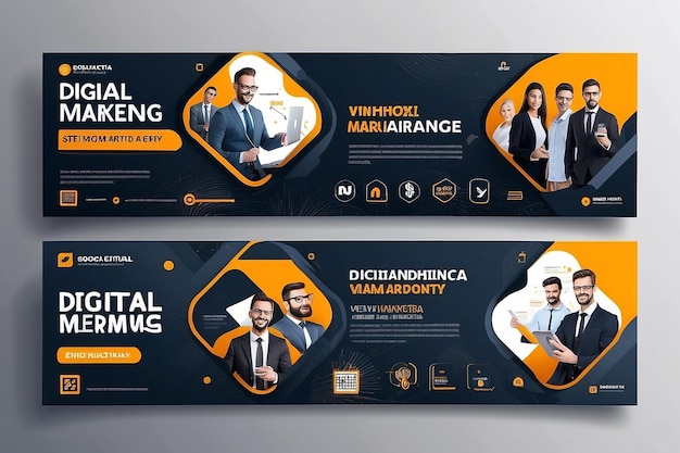 Agenzia di marketing digitale attività aziendale banner social media modello di banner web