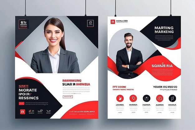 Agenzia di marketing digitale corporate social media banner web banner template square flyer design