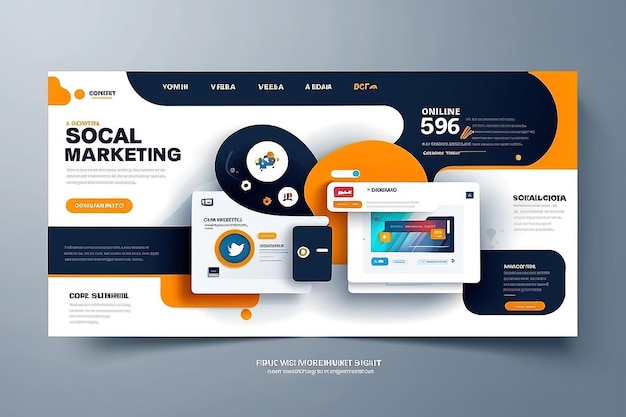Agenzia di marketing digitale Media sociali Web Banner post Template Design