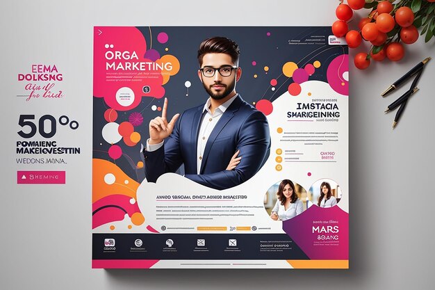 Agenzia di marketing digitale PSD gratuita e banner di social media aziendale o post su Instagram