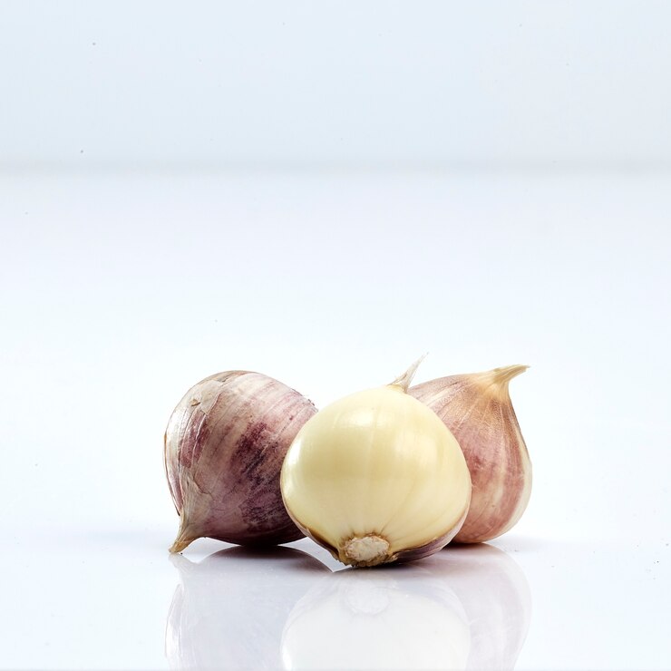 Foto aglio elefante (allium ampeloprasum), varietà di aglio