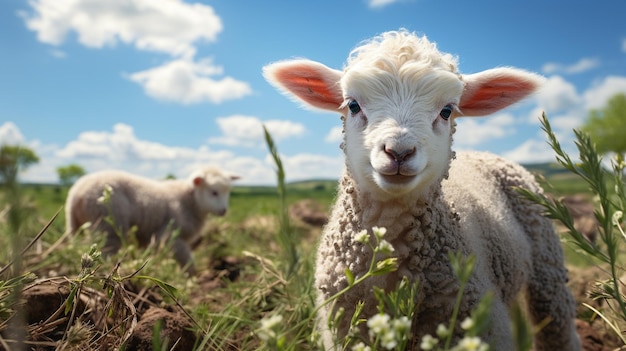 agnello nel prato