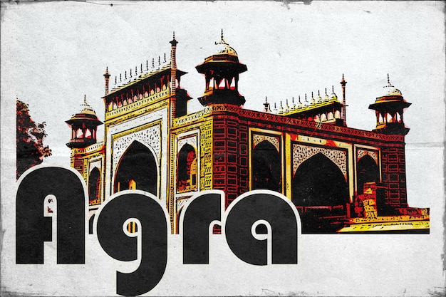 Agra Cartolina di viaggio vintage