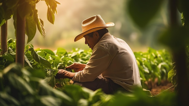 Agricoltore che utilizza la tavoletta digitaleGenerative AI