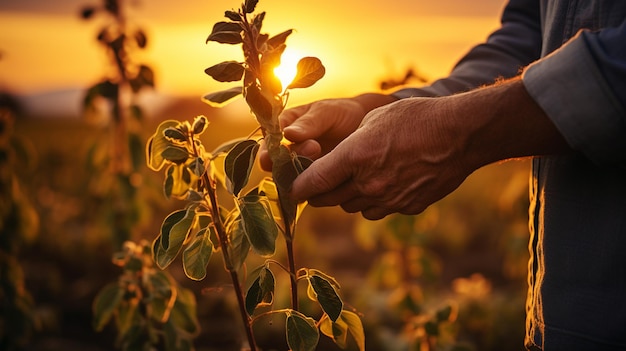 Agricoltore sul campo ai