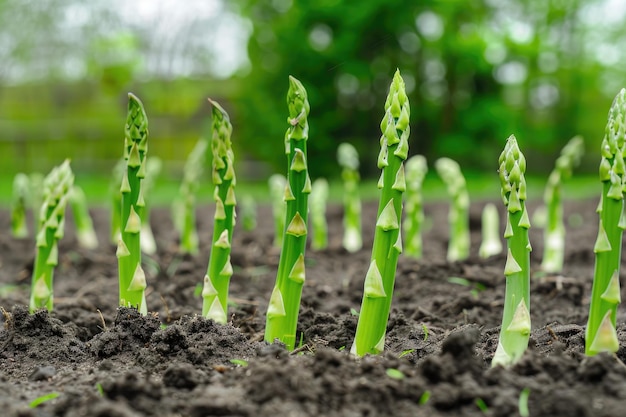 Agricoltura biologica asparagi nel suolo