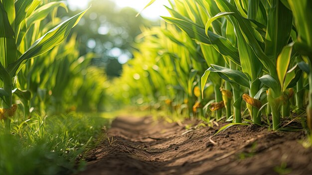 Agricoltura Coltivazione di mais dolce in campo Ai generativa