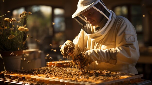 Agricoltura del miele e apicoltura.