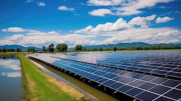 Agricoltura di pannelli solari energetici