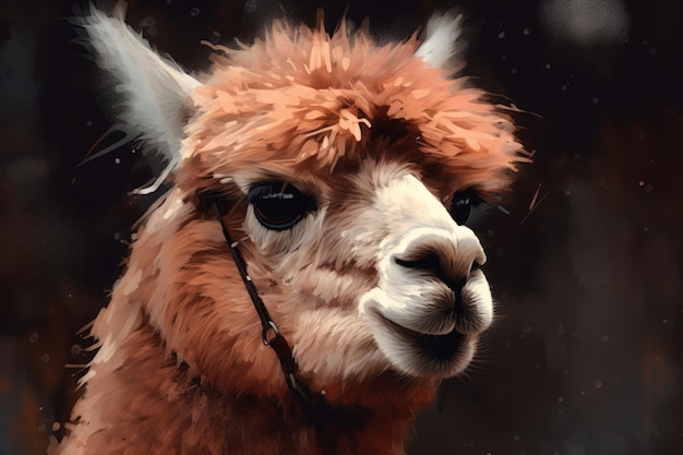 Agricoltura domestica di alpaca Generate Ai