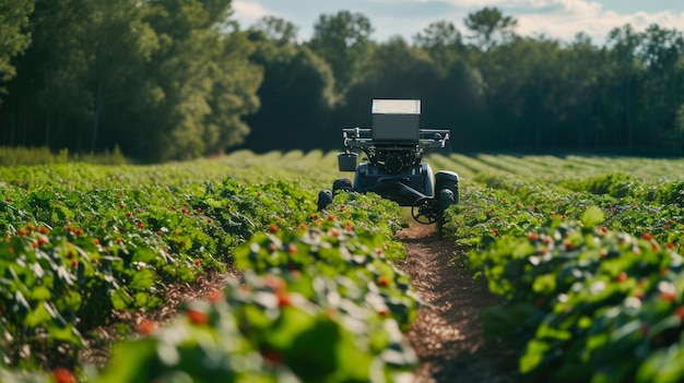 Agricoltura futuristica AI e robot nella raccolta