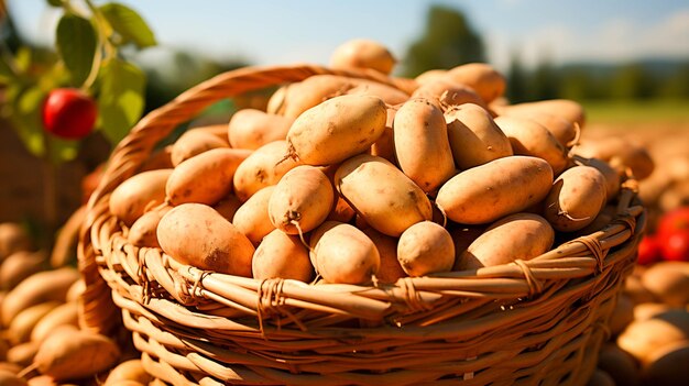 Agricoltura patata cruda raccolto sporco fresco all'aperto sano