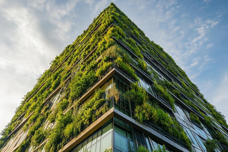 Foto agricoltura verticale in una serra ad alta tecnologia