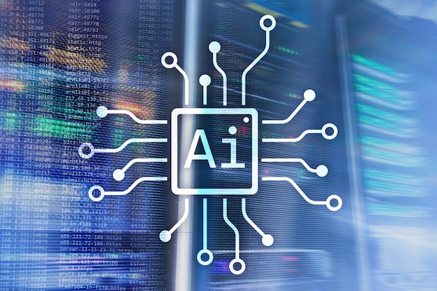 AI Artificial intelligence automation and modern information technology concept on virtual screen