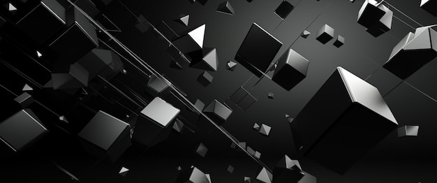Ai astratto digitale nero sfondo 3D