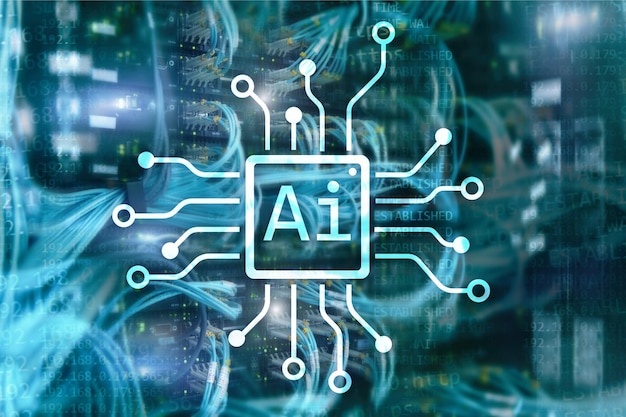 AI Automazione dell'intelligenza artificiale e moderno concetto di tecnologia dell'informazione su schermo virtuale