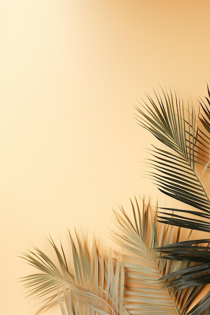 AI Foglie di palma tropicale Colore beige sullo sfondo