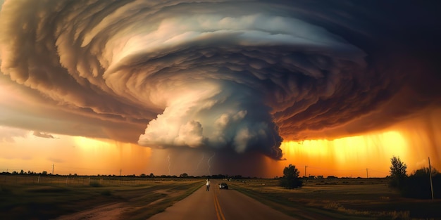 AI Generated AI Generative Foto illustrazione del drammatico vortice di tornado tempesta