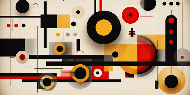 AI Generated AI Generative Retro Motivo geometrico astratto vintage ispirato allo stile bauhaus