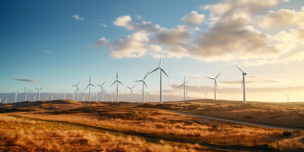 AI Generated AI Generative Windmill fattoria di elettricità di energia eolica