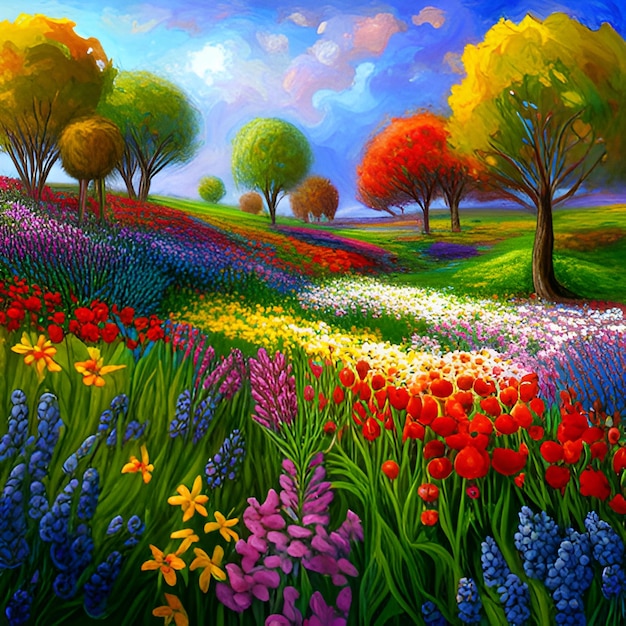 _ai_generated Fields Sunset Mountains Rivers Trees Flowers Spring Autumn Path Lavender Me