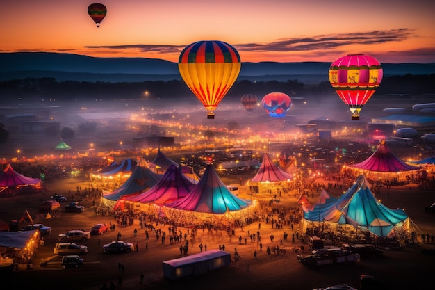 AI generativa del Festival delle mongolfiere colorate