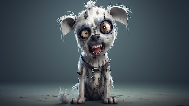 AI generativa del personaggio del cane zombie dei cartoni animati 3D