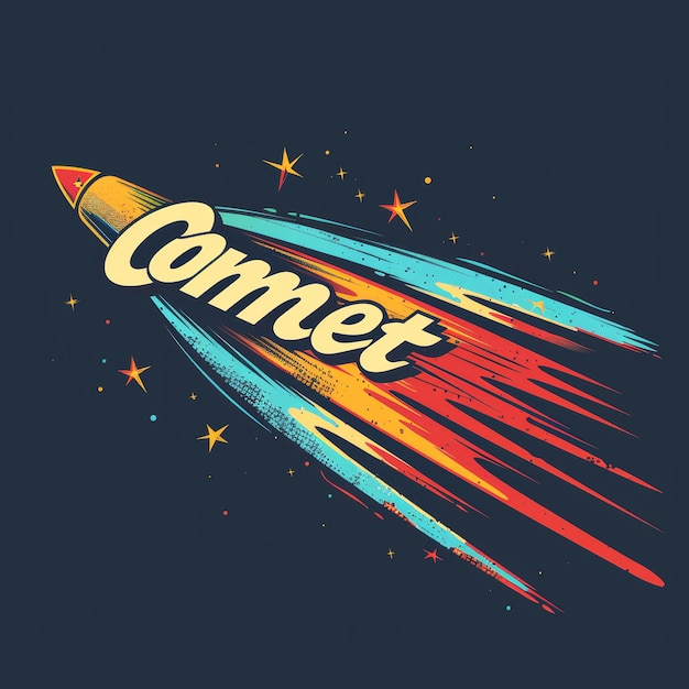 AI generativa dell'elegante e unico logo del marchio Comet