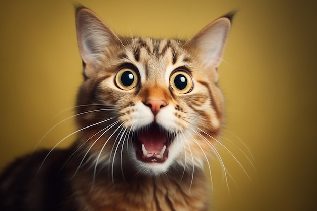 Ai generativa dell'espressione del gatto sorpreso