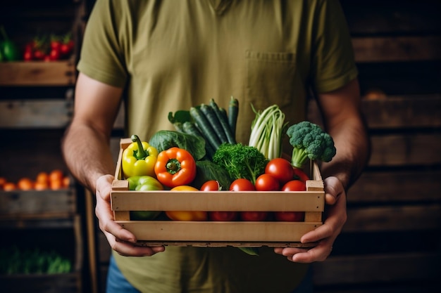 AI generativa della scatola di verdure fresche