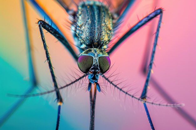 AI generativa Foto ravvicinata di un insetto zanzara fotografia macro super dettagliata