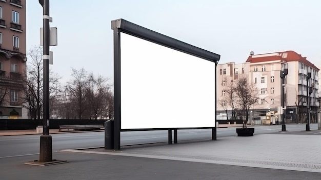 AI generativa Grande cartellone stradale realistico mock up vuoto per la pubblicità di presentazione Cartello esterno