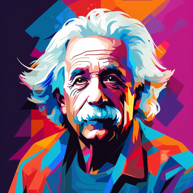 AI generativa in stile Wpap di Albert Enstein