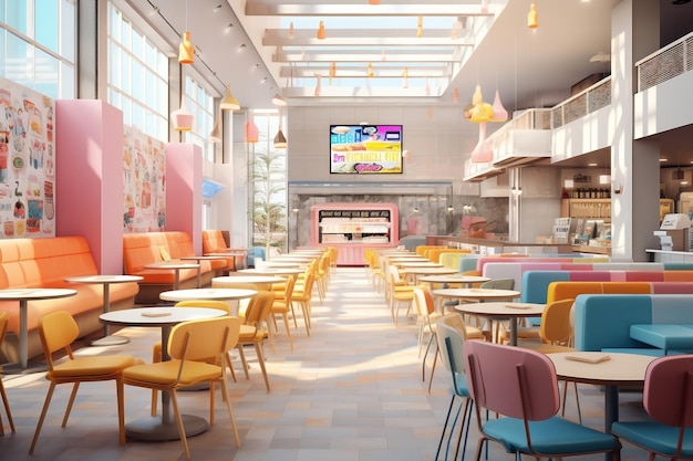 Ai. Generativa Mockup Food Court