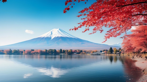 AI generativa Monte Fuji Lago Kawaguchi Giappone