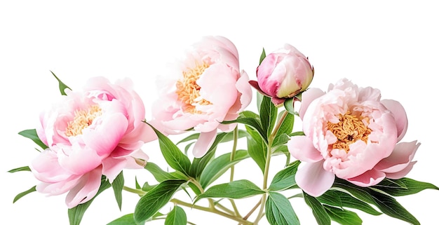 AI generativa Peonie rosa su bianco