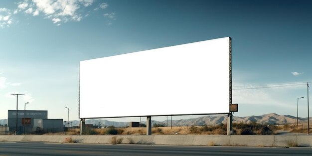 AI generativa Realistico grande cartellone pubblicitario di strada in bianco per la pubblicità di presentazione