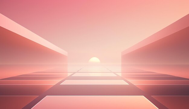 AI generativa Splendido paesaggio con scena sfumata con carta da parati orizzontale di colore rosa chiaro