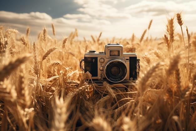 AI generativa una telecamera che è in un campo di grano