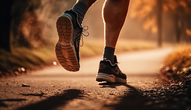 AI Generative AI Generated Foto scattata in modo realistico con la corsa a fare jogging