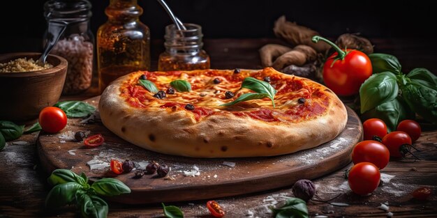 AI Generative AI Generated Illustrazione realistica di una gustosa pizza italiana