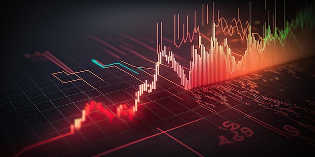 AI Generativo AI Generato Business grafico dati forex stock finance grapgh Marketing reddito statistico Graphic Art