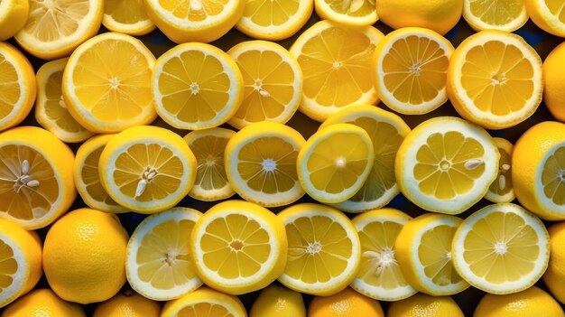 Ai generativo del fondo giallo della frutta del limone