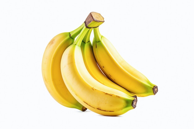 Ai generativo Mazzo di banane su bianco