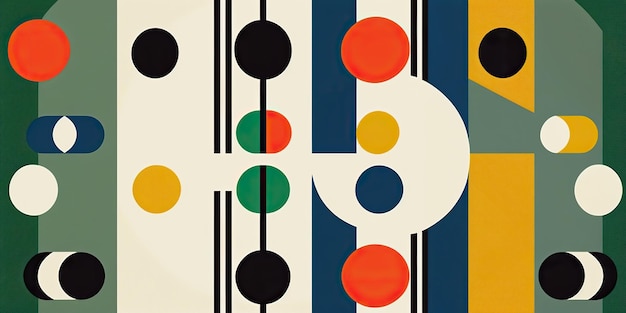 AI generato AI Generative Bauhaus modello di sfondo poster decorazione illustrazione