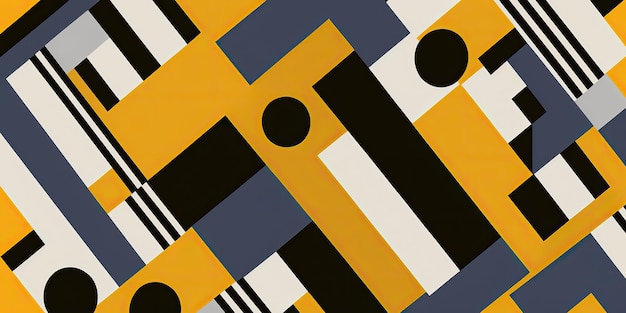 AI generato AI Generative Bauhaus modello di sfondo poster decorazione illustrazione