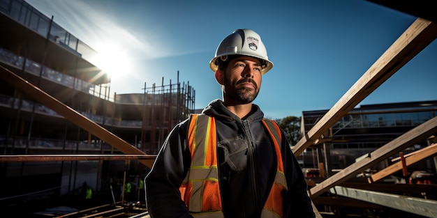 AI generato AI Generative Construction persona uomo lavoratore costruttore a casa progetto di architettura