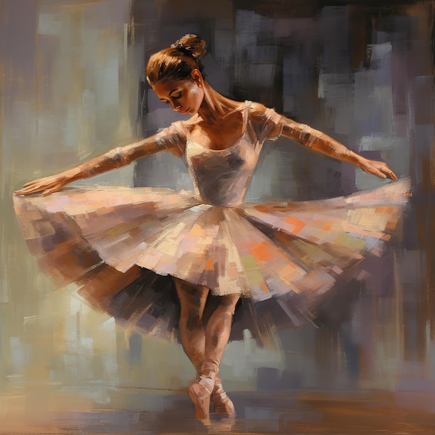 AI generato AI Generative Graffiti illustrazione della ballerina danzante in arte grafica in stile Banksy