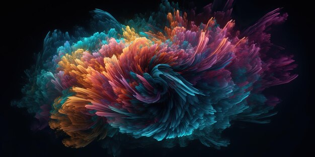 AI generato AI Generative Illustrazione dell'arte grafica astratta del fumo di holi con la galassia spaziale