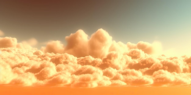 AI Generato AI Generative Sky nuvole aria drone vista giallo arancione sfondo colore paesaggio